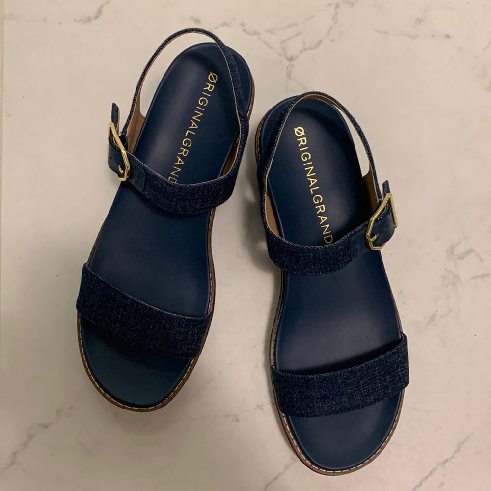 Cole Haan OG Flatform Wedge Denim Sandals